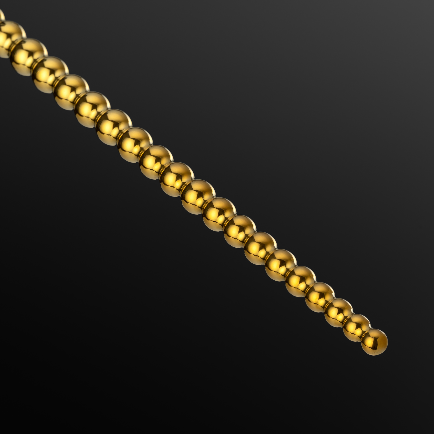 Bubbles 5-8 mm urethral sounding rod, variant PVD Gold on purple background