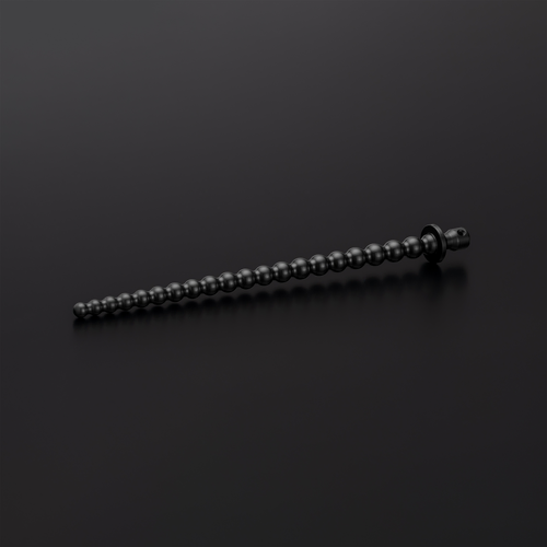 Bubbles 5-8 mm - urethral sounding rod with beaded texture and progresivelly increasing ball diameter, variant PVD Black