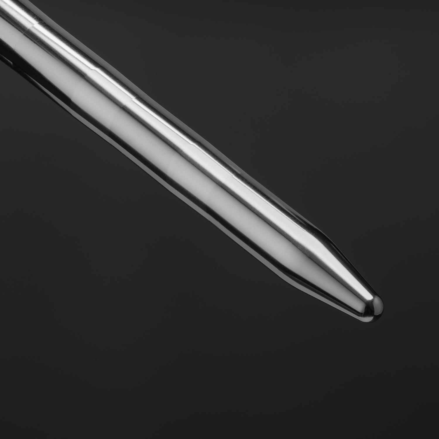 Gentle Stretcher 8-10 mm urethral sounding rod, variant Stainless steel on purple background