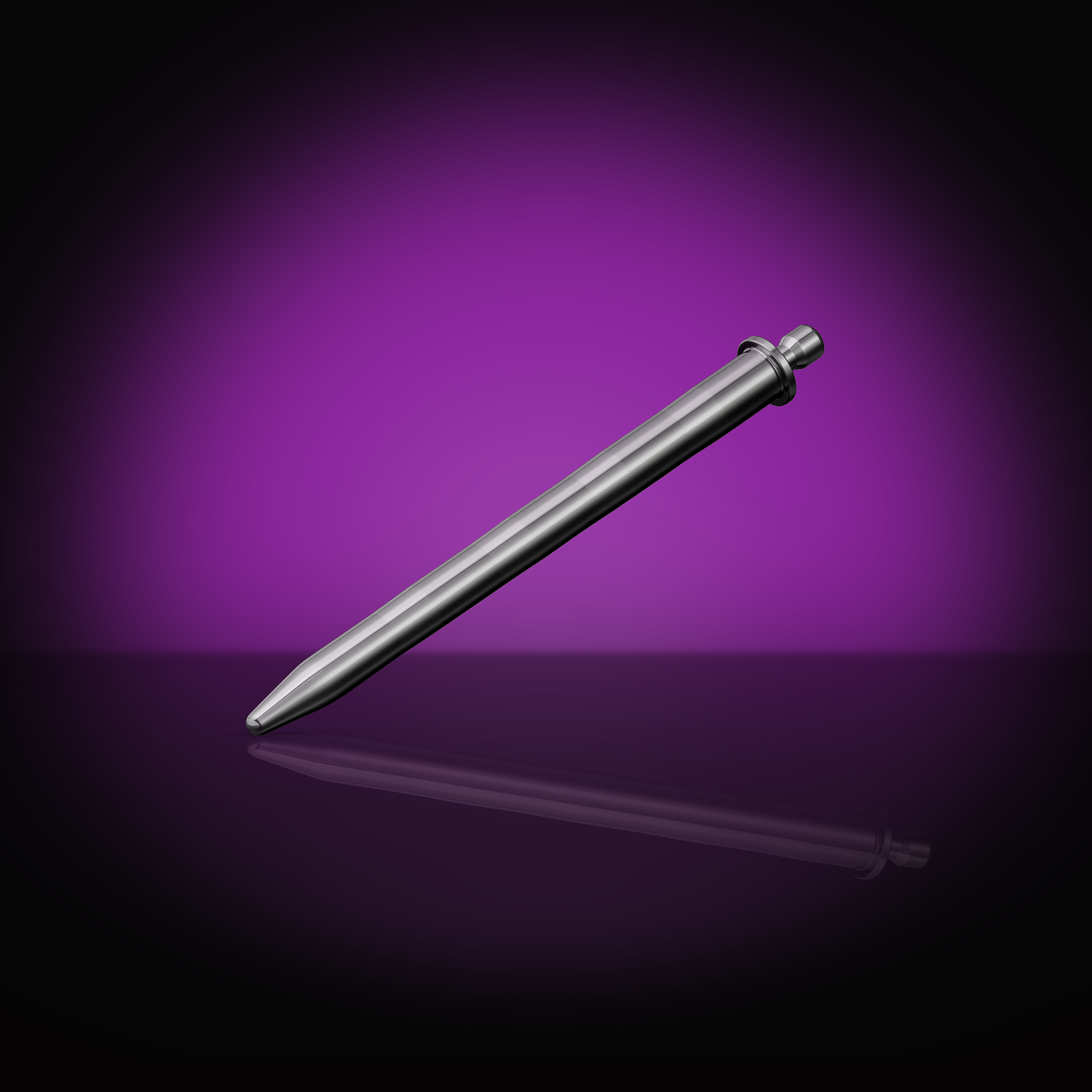 Gentle Stretcher 10-12 mm urethral sounding rod, variant Stainless steel on purple background