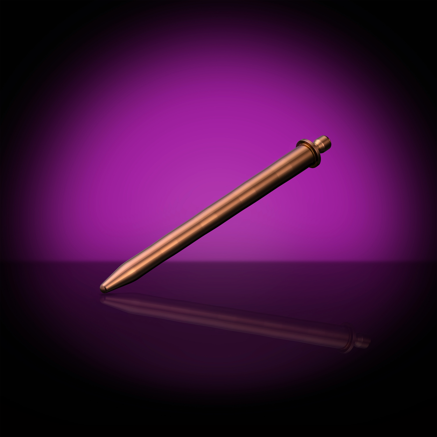 Gentle Stretcher 10-12 mm urethral sounding rod, variant PVD RoseGold on purple background