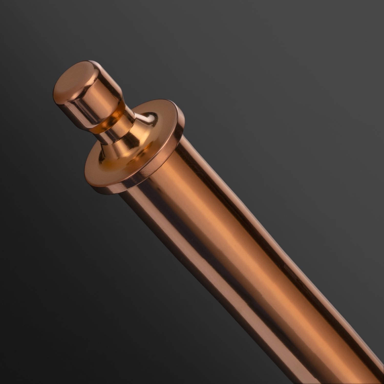 Gentle Stretcher 12-14 mm urethral sounding rod, variant PVD RoseGold on purple background