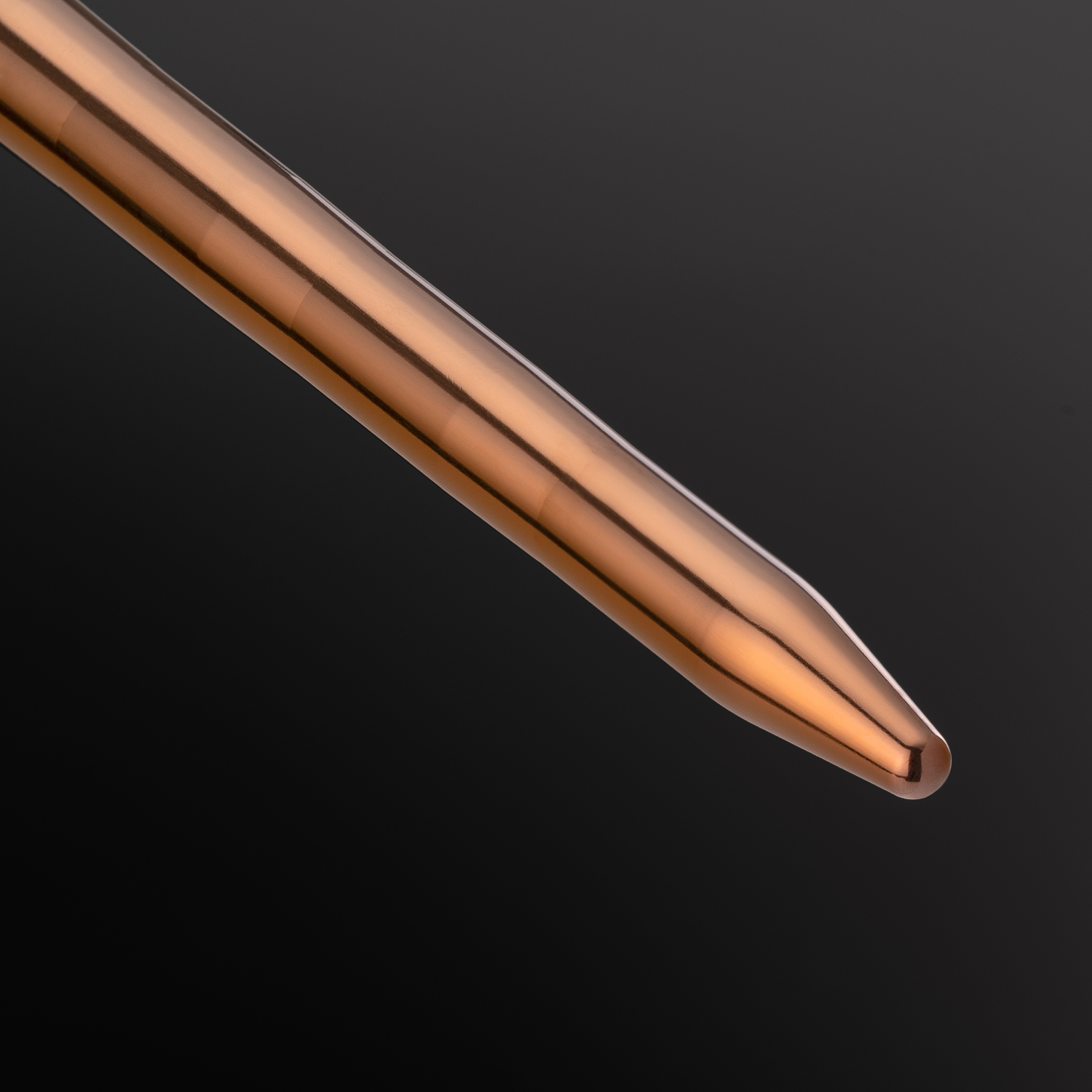 Gentle Stretcher 12-14 mm urethral sounding rod, variant PVD RoseGold on purple background